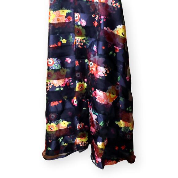 Sequin Hearts Juniors Navy Floral Formal Ball Gown 2-pc SZ 1 NWT - Picture 7 of 11